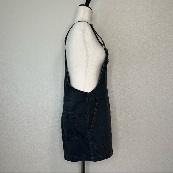 Aerie Werk and Play Charcoal Gray Denim Short Overalls - Picture 7 of 12